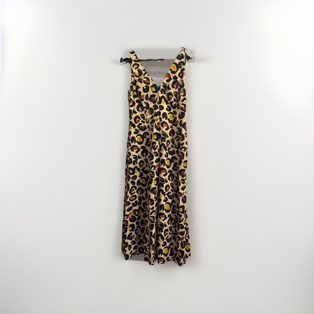 Anthropologie Farm Rio DE ANEIRO Wide-Leg Jumpsuit‎ Size Small Leopard Print